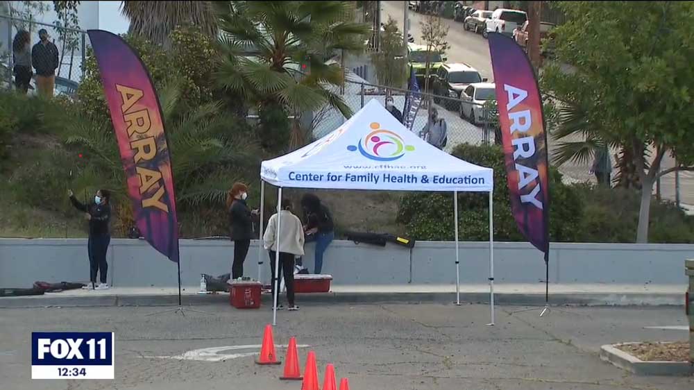 Fox 11 LA, Array, and CFFHAE.org teamed up for pop-up vaccinations in los angeles ca
