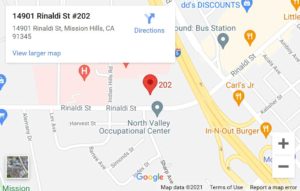 Map of Priority Care Medical Group in Mission Hills, CA